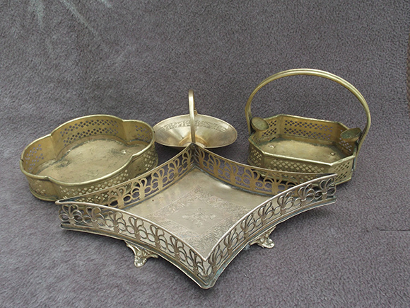 Antique Brass Flower Baskets