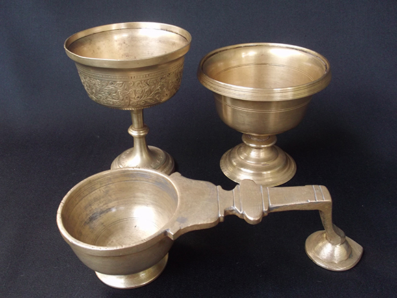 Antique Brass Massage Oil Cups
