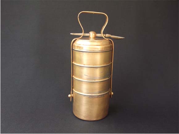Vintage Brass 5-Tier Tiffin Box Carrier